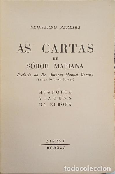 Libros: PEREIRA. (Leonardo) - AS CARTAS DE S&Oacute;ROR MARIANA. - Foto 2