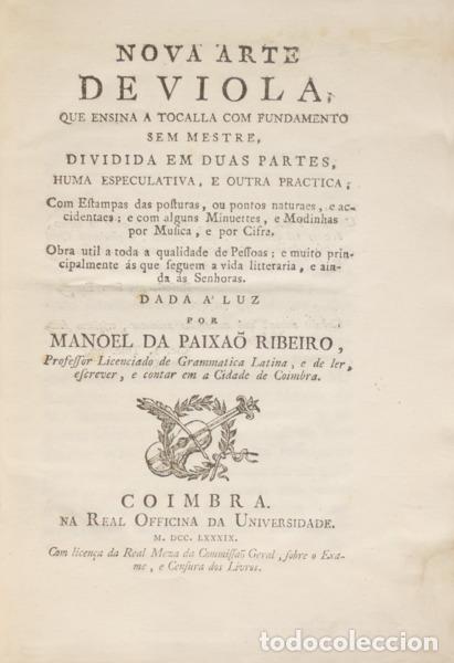 Libros: PAIX&Atilde;O RIBEIRO. (Manuel da) - NOVA ARTE DE VIOLA, - Foto 1