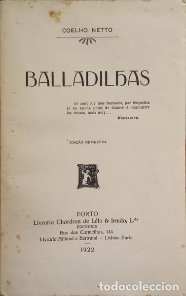 Libros: COELHO NETO. (Henrique Maximiano) - BALLADILHAS. [COM DEDICAT&Oacute;RIA] - Foto 1