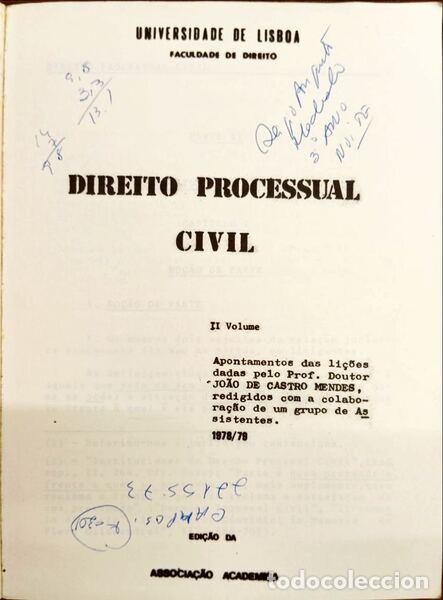 Libros: CASTRO MENDES. (Jo&atilde;o de) - DIREITO PROCESSUAL CIVIL. [ED. 1980] - Foto 2