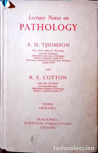 Libros: THOMSON. (A. D.) e R. E. Cotton. - LECTURE NOTES ON PATHOLOGY. - Foto 1