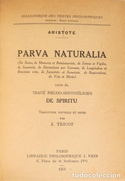 Libros: ARIST&Oacute;TELES. - PARVA NATURALIA. - Foto 1