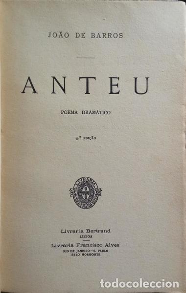 Libros: BARROS. (Jo&atilde;o de) - ANTEU. [3.&ordf; EDI&Ccedil;&Atilde;O] - Foto 2