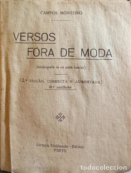 Libros: CAMPOS MONTEIRO. (Ab&iacute;lio) - VERSOS F&Oacute;RA DE MODA. - Foto 2