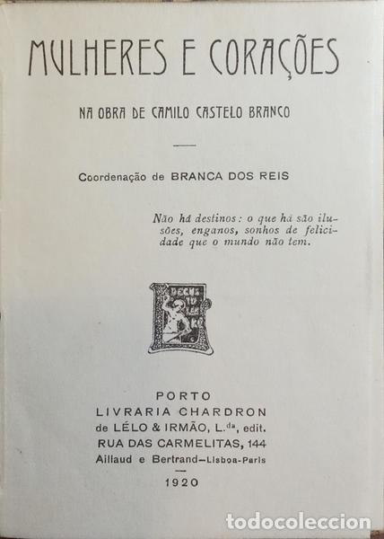 Libros: CASTELO BRANCO. (Camilo) - MULHERES E CORA&Ccedil;&Otilde;ES. - Foto 1