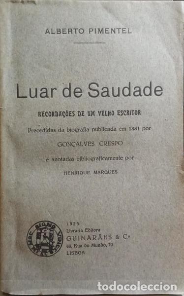 Libros: PIMENTEL. (Alberto) - LUAR DE SAUDADE. - Foto 1