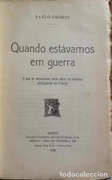 Libros: OS&Oacute;RIO. (Paulo) - QUANDO EST&Aacute;VAMOS EM GUERRA. - Foto 2