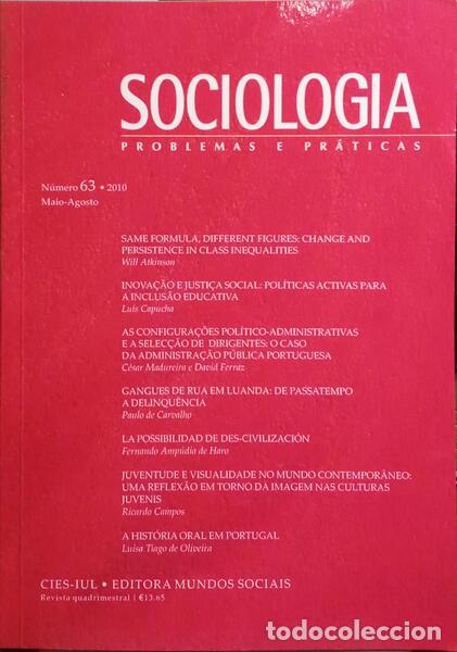 Libros: SOCIOLOGIA, PROBLEMAS E PR&Aacute;TICAS, N.&ordm; 63, MAIO-AGOSTO 2010. - Foto 1