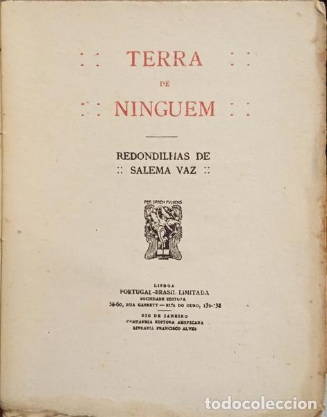 Libros: SALEMA VAZ. (Alfredo V&iacute;tor de) - TERRA DE NINGU&Eacute;M. - Foto 2