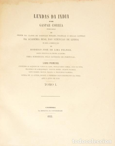 Libros: CORREIA. (Gaspar) - LENDAS DA &Iacute;NDIA. [8 VOLS.] - Foto 1
