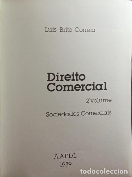 Libros: BRITO CORREIA. (Lu&iacute;s) - DIREITO COMERCIAL. [3 VOLUMES] - Foto 2