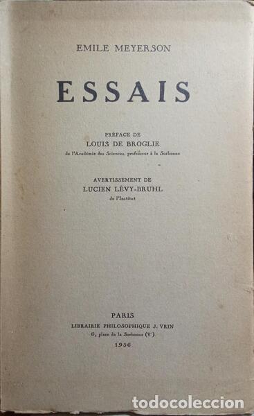 Libros: MEYERSON. (Emile) - ESSAIS. - Foto 1