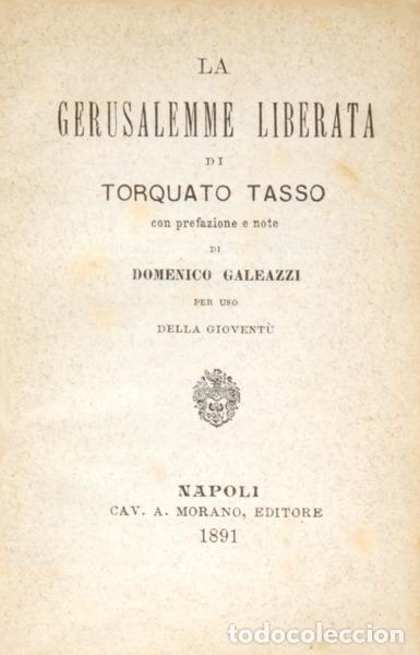 Libros: TASSO. (Torquato) - LA GERUSALEMME LIBERATA. - Foto 1
