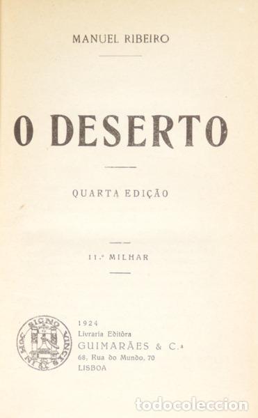Libros: RIBEIRO. (Manuel) - O DESERTO. [4.&ordf; EDI&Ccedil;&Atilde;O] - Foto 1