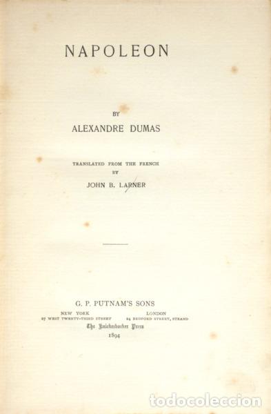 Libros: DUMAS. (Alexandre) - NAPOLEON. - Foto 1