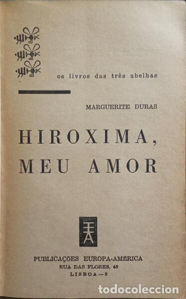 Libros: DURAS. (Marguerite) - HIROXIMA, MEU AMOR. - Foto 2