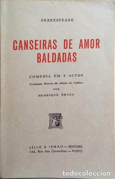 Libros: SHAKESPEARE. (William) - CANSEIRAS DE AMOR BALDADAS. - Foto 1