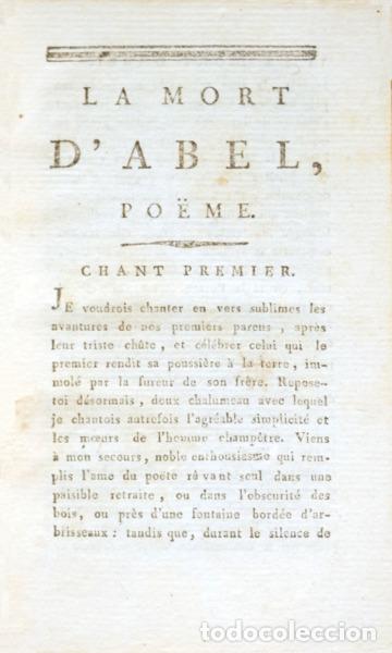 Libros: GESNER. (Salomon) - LA MORT D&#39;ABEL, - Foto 2
