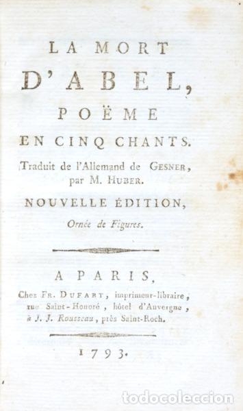 B&uuml;cher: GESNER. (Salomon) - LA MORT D&#39;ABEL,