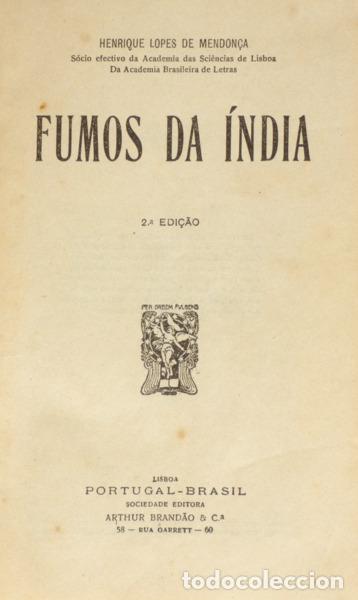 Libros: LOPES DE MENDON&Ccedil;A. (Henrique) - FUMOS DA INDIA. - Foto 1