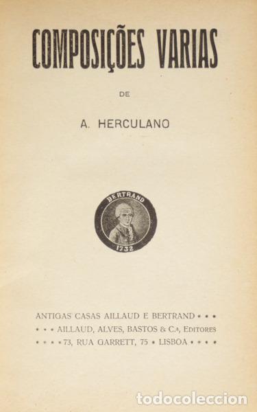 Libros: HERCULANO. (Alexandre) - COMPOSI&Ccedil;&Otilde;ES VARIAS. - Foto 1
