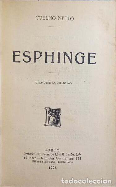 Libros: COELHO NETO. (Henrique Maximiano) - ESPHINGE. [3.&ordf; EDI&Ccedil;&Atilde;O] - Foto 1