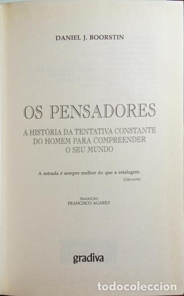 Libros: BOORSTIN. (Daniel J.) - OS PENSADORES. [GRADIVA] - Foto 2