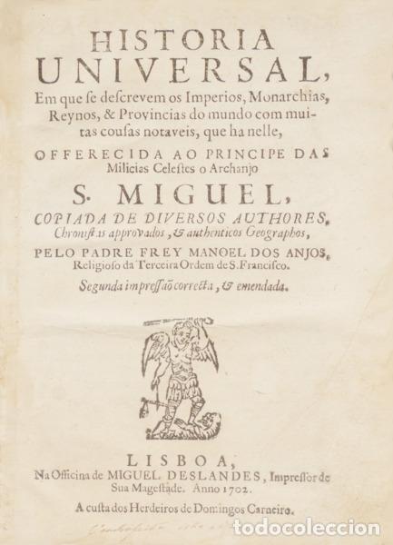 Libros: ANJOS. (Frei Manuel dos) - HISTORIA UNIVERSAL, - Foto 1