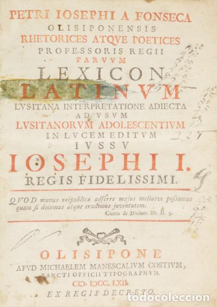 Libros: FONSECA. (Pedro Jos&eacute; da) - PARVUM LEXICON LATINUM - Foto 1