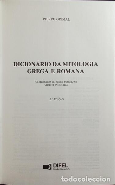 Libros: GRIMAL. (Pierre) - DICION&Aacute;RIO DA MITOLOGIA GREGA E ROMANA. [2.&ordf; EDI&Ccedil;&Atilde;O] - Foto 2