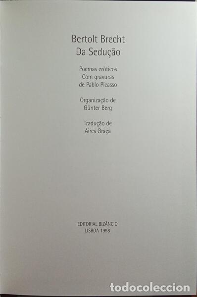 Libros: BRECHT. (Bertolt) - DA SEDU&Ccedil;&Atilde;O. [1.&ordf; EDI&Ccedil;&Atilde;O C/CAIXA] - Foto 2