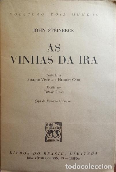 Libros: STEINBECK. (John) - AS VINHAS DA IRA. [EDI&Ccedil;&Atilde;O DE 1947] - Foto 2