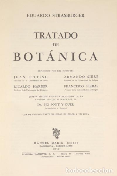 Libros: STRASBURGER. (Eduardo) - TRATADO DE BOT&Aacute;NICA. - Foto 1