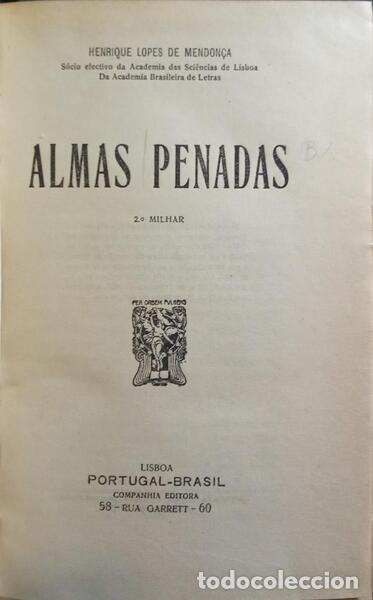 Libros: LOPES DE MENDON&Ccedil;A. (Henrique) - ALMAS PENADAS. [4.&ordm; MILHAR] - Foto 2
