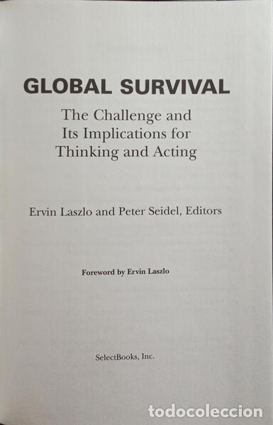 Libros: LASZLO. (Ervin) e Peter Seidel. - GLOBAL SURVIVAL. - Foto 2
