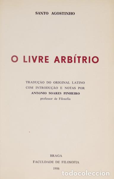 Libros: SANTO AGOSTINHO. - O LIVRE ARB&Iacute;TRIO. - Foto 1