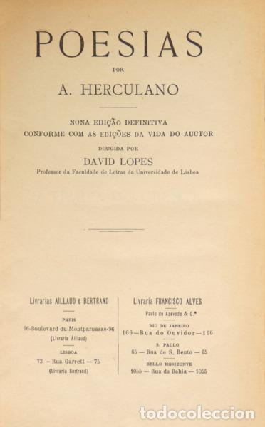Libros: HERCULANO. (Alexandre) - POESIAS. - Foto 1