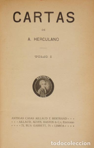 Libros: HERCULANO. (Alexandre) - CARTAS. [2 VOLS.] - Foto 1