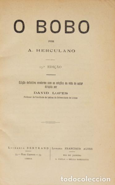 Libros: HERCULANO. (Alexandre) - O BOBO. [13.&ordf; EDI&Ccedil;&Atilde;O] - Foto 1