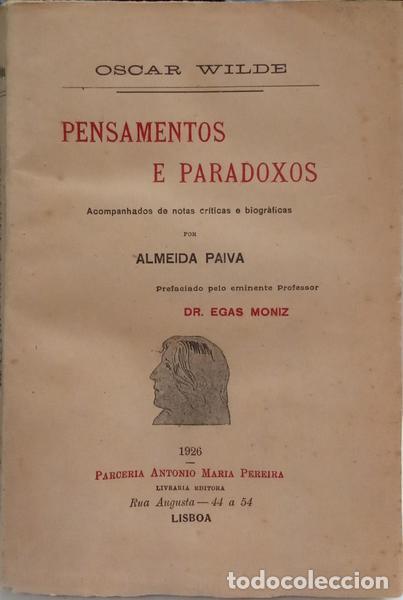 Libros: WILDE. (Oscar) - PENSAMENTOS E PARADOXOS. [COM DEDICAT&Oacute;RIA] - Foto 1