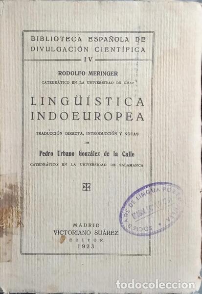 Libros: MERINGER. (Rodolfo) - LING&Uuml;&Iacute;STICA INDOEUROPEA. - Foto 1