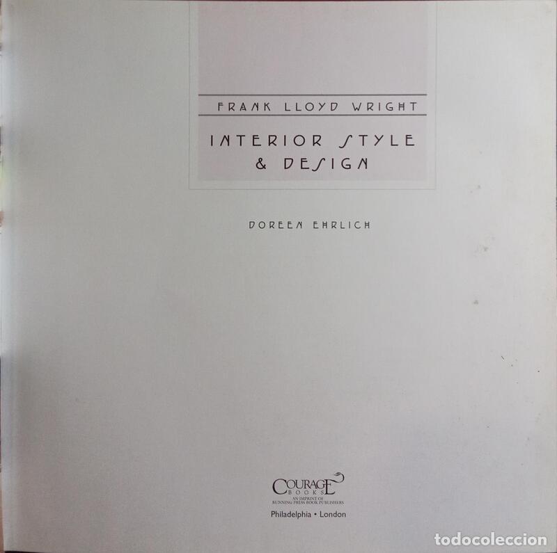 Libros: WRIGHT. (Frank Lloyd) - INTERIOR STYLE & DESIGN. - Foto 2