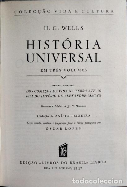 Libros: WELLS. (Herbert George) - HIST&Oacute;RIA UNIVERSAL. [3 VOLS.] - Foto 2