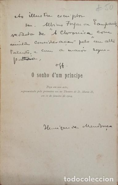 Libros: MENDON&Ccedil;A. (Henrique de) - O SONHO D&#39;UM PRINCIPE. - Foto 3