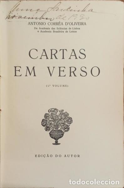Libros: CORR&Ecirc;A DE OLIVEIRA. (Ant&oacute;nio) - CARTAS EM VERSO. [1.&ordm; VOLUME] - Foto 1