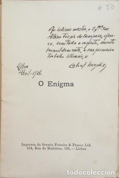 Libros: CABRAL NEGR&Atilde;O. (Francisco dos Santos) - O ENIGMA. - Foto 2