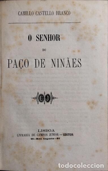Libros: CASTELO BRANCO. (Camilo) - O SENHOR DO PA&Ccedil;O DE NIN&Atilde;ES. - Foto 1