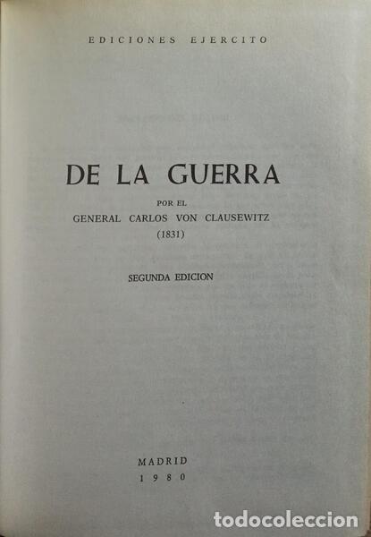 Libros: VON CLAUSEWITZ. (Carlos) - DE LA GUERRA. - Foto 2