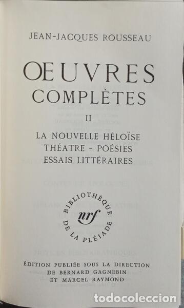 Libros: ROUSSEAU. (Jean-Jacques) - CEUVRES COMPL&Egrave;TES. [2 VOLS.] - Foto 2