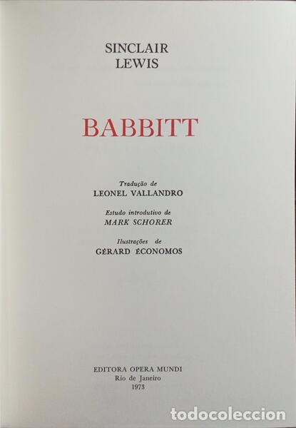 Libros: LEWIS. (Sinclair) - BABBITT. - Foto 1